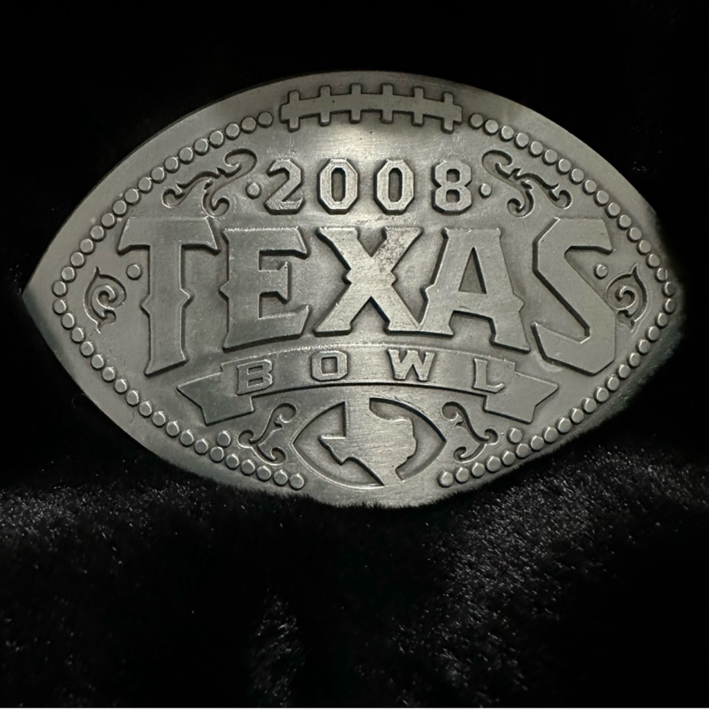 2008 Texas Bowl Silver Belt Buckle